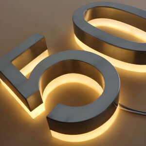 Alternative view of LED Backlit House Number Plaque – Customized Illuminated Address Marker