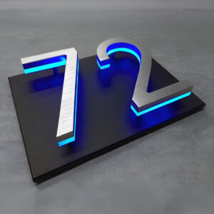 Alternative view of Contemporary Lighted House Numbers – Custom Metal Address Sign for Homes & Offices