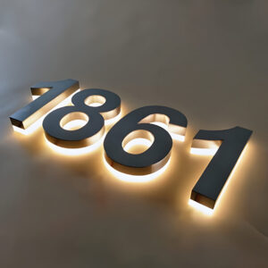Alternative view of Personalized Stainless Steel Address Numbers – Lighted Home Sign with Modern Design