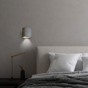 Alternative view of Artisan Concrete Corinthian Wall Sconce Cement Grey Fixture