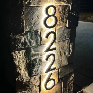 Alternative view of Premium LED Address Sign – Customized House Number in Modern Stainless Steel