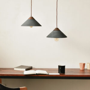 Artisan Concrete Summit Mountain Pendant Fixture Dark Grey