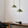 Artisan Concrete Summit Mountain Pendant Fixture Olive Green