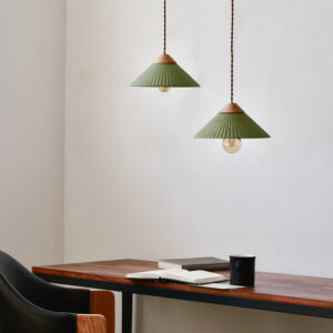 Artisan Concrete Summit Mountain Pendant Fixture Olive Green
